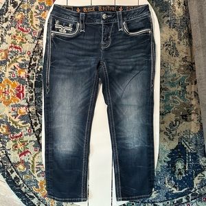Rock Revival, Buckle, Capris, Size 25, Blue Denim, Comfortable Stretch